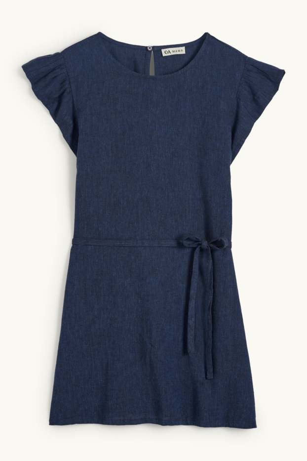 Femmes - Chemisier de grossesse - lin mélangé - bleu foncé