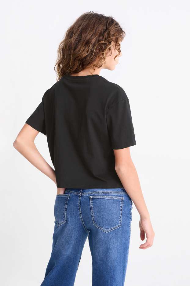 Copii - Fete - Multipack 2 buc. - inimi - tricou cu mânecă scurtă - negru