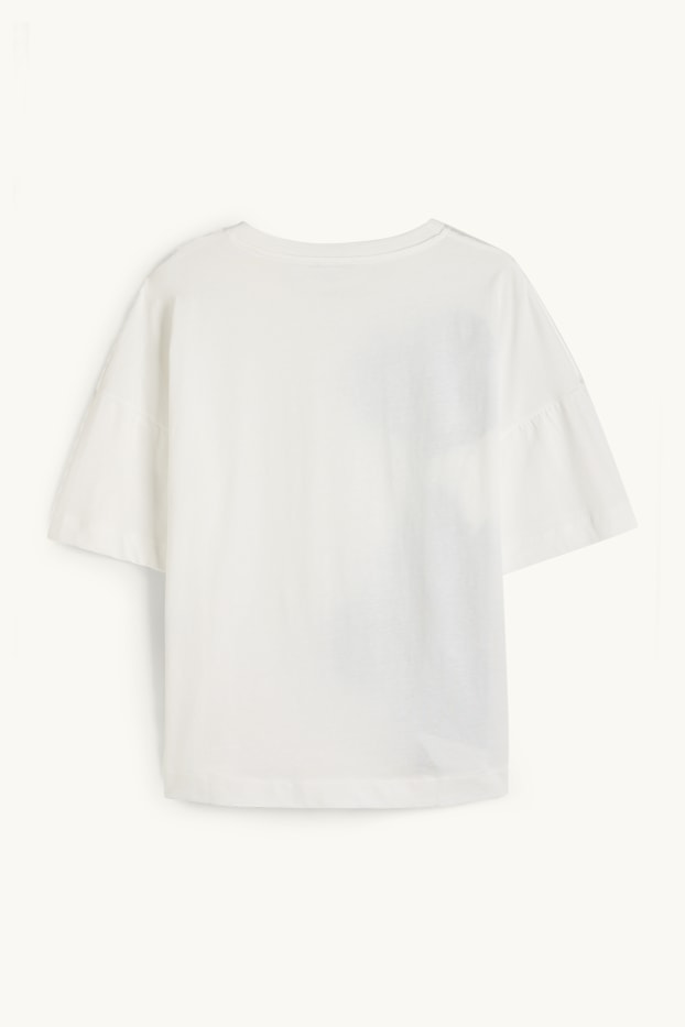 Femmes - T-shirt - blanc / bleu