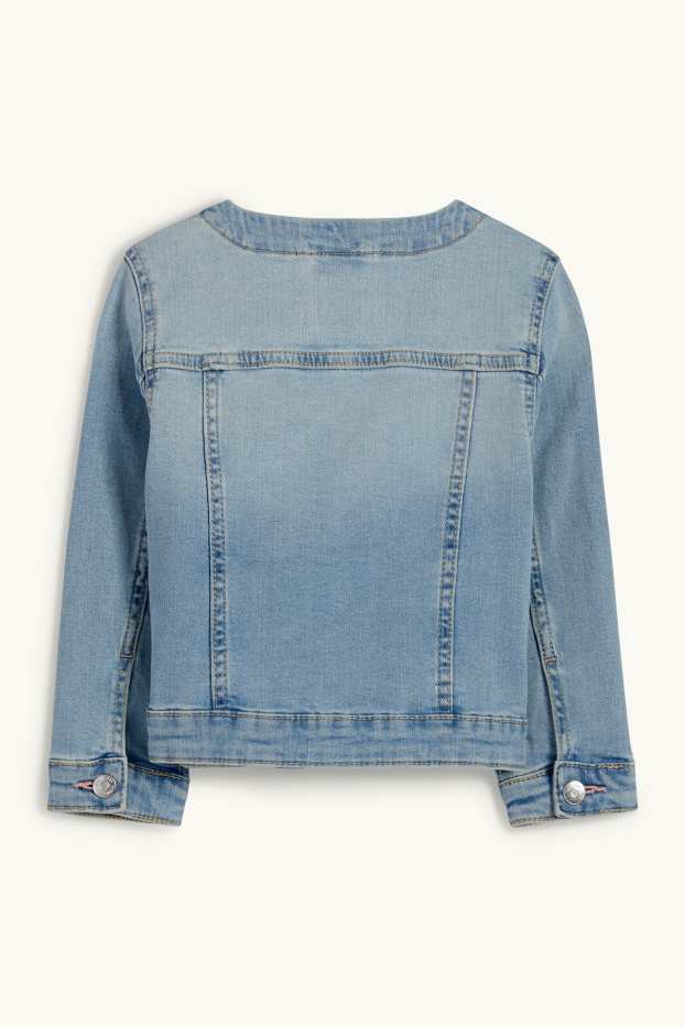 Enfants filles - Veste en jean orné de strass - jean bleu clair