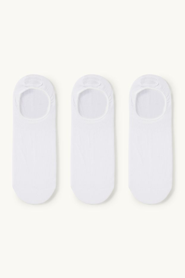 Heren - Set van 3 paar - voetenkousjes - wit