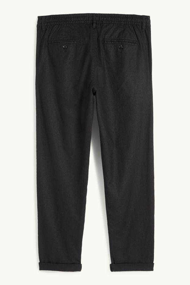 Herren - Chino - Leinen-Mix - schwarz