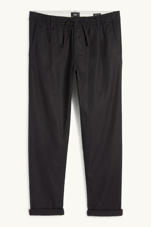 Herren - Chino - Leinen-Mix - schwarz