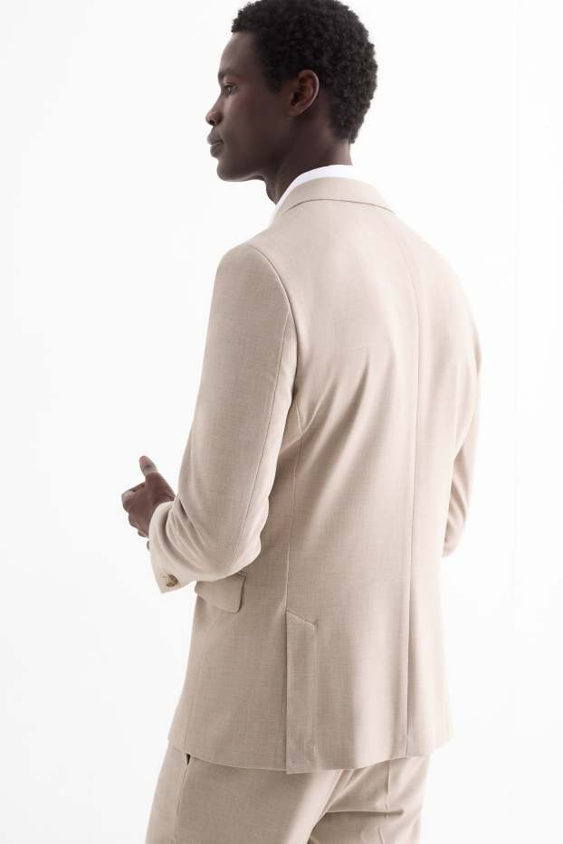 Hommes - Veste de costume - slim fit - Flex - beige