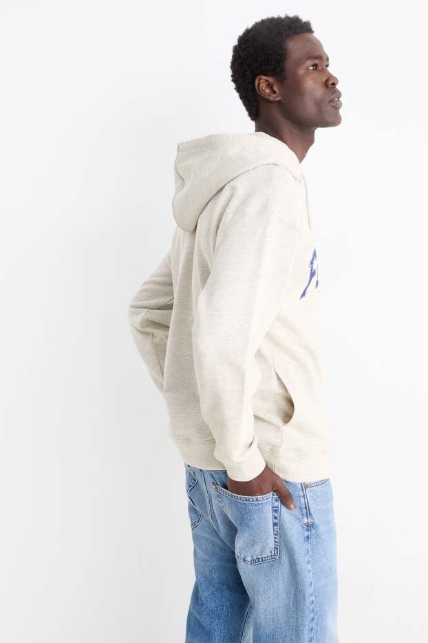 Home - Dessuadora amb caputxa - gris clar jaspiat