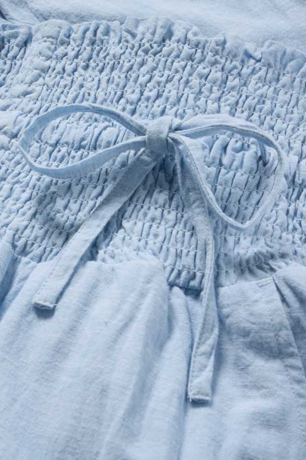 Dames - Zwangerschapspantalon - gesmokt - lichtblauw