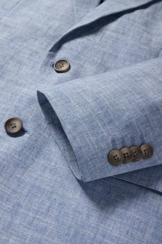Hommes - Veste de costume en lin mélangé - regular fit - Flex - bleu