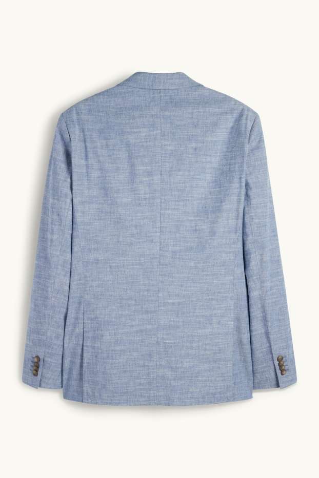 Hommes - Veste de costume en lin mélangé - regular fit - Flex - bleu