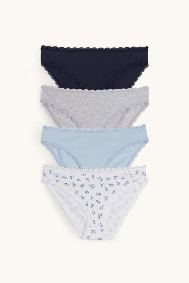 Women - Multipack of 4 - knickers - dark blue / gray