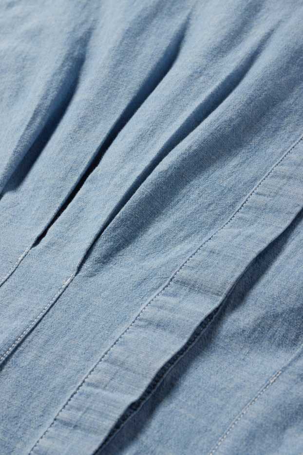 Dona - Vestit camiser - estil texà - blau clar