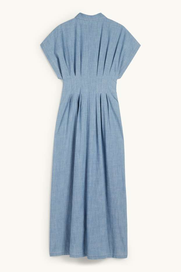 Dona - Vestit camiser - estil texà - blau clar