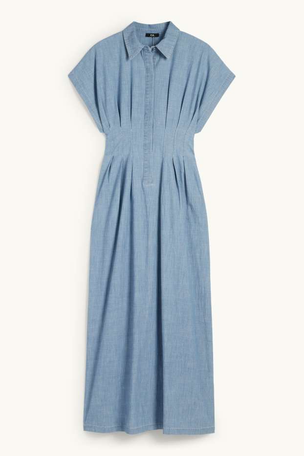 Dona - Vestit camiser - estil texà - blau clar