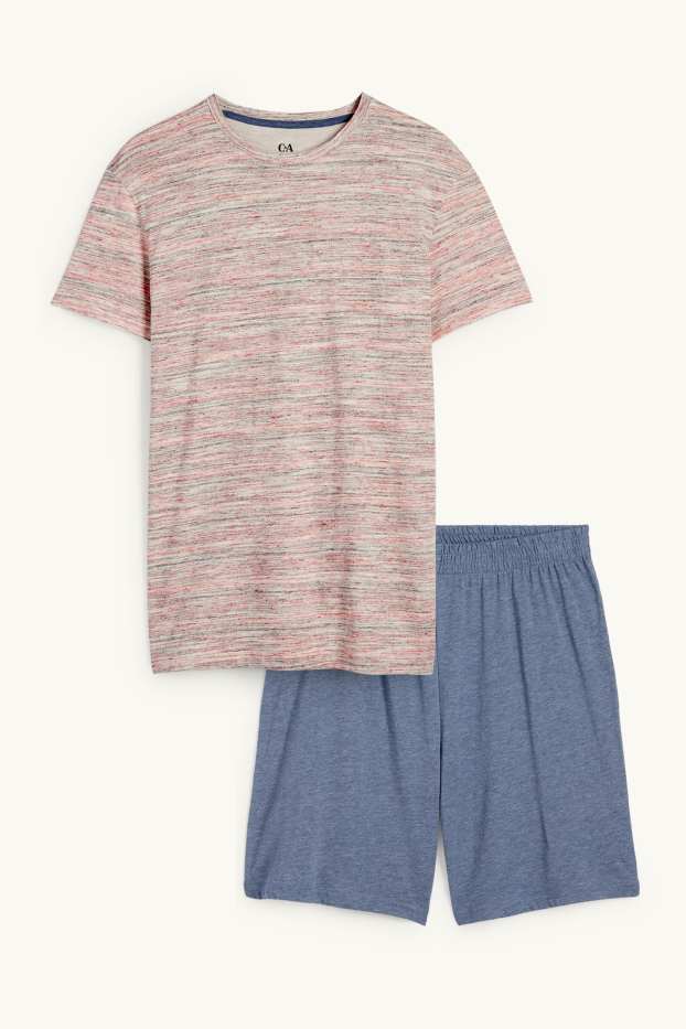 Herren - Shorty-Pyjama - blau