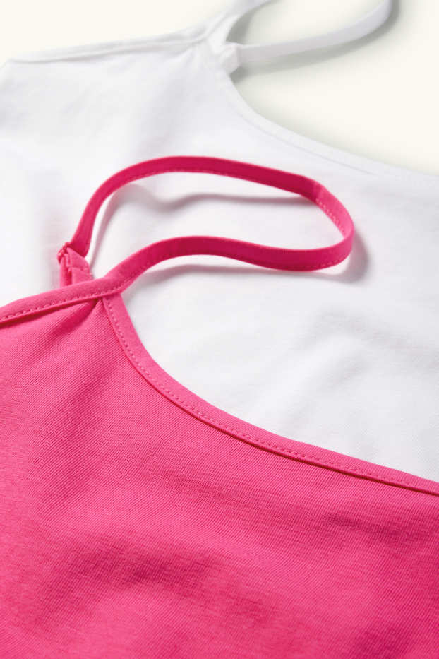 Damen - Multipack 2er - Top - weiß / pink