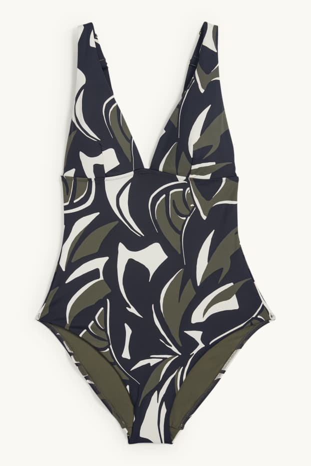 Damen - Badeanzug - wattiert - LYCRA® XTRA LIFE™ - gemustert - schwarz