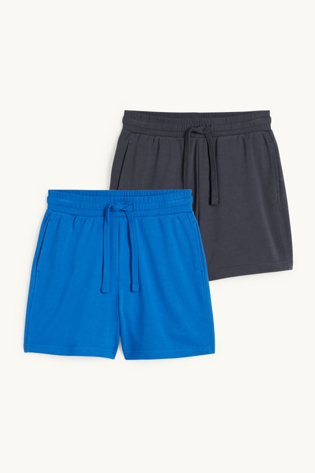 Femmes - Lot de 2 - shorts basiques en molleton - bleu