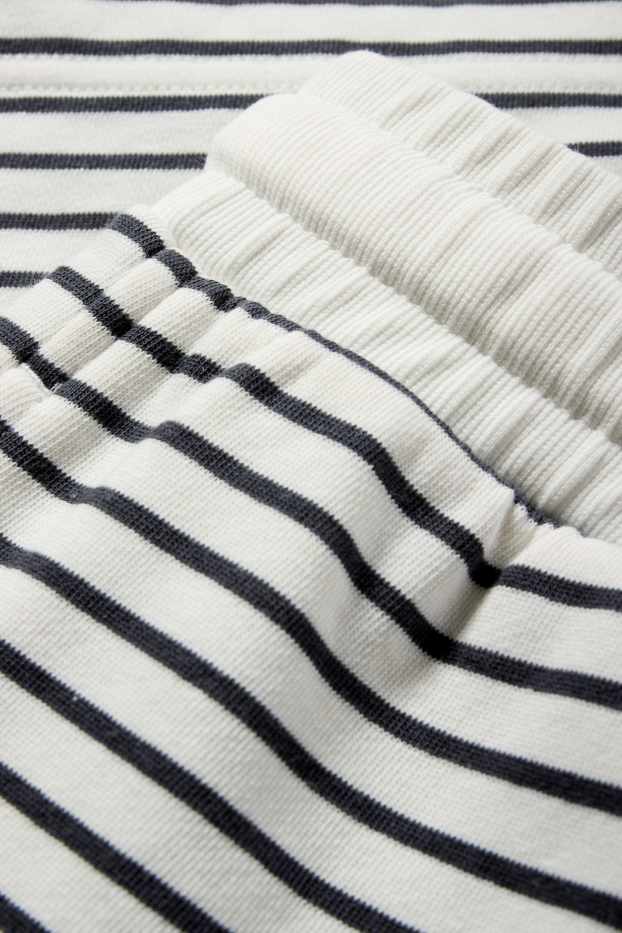 Femmes - Short en molleton - à rayures - blanc / noir