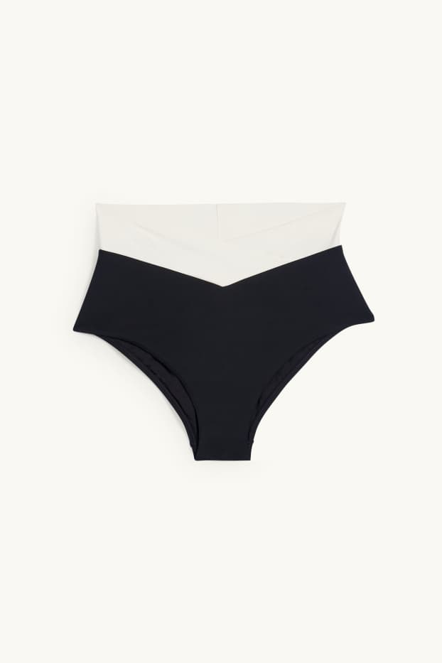Femmes - Bas de bikini - high waist - LYCRA® XTRA LIFE™ - noir / blanc