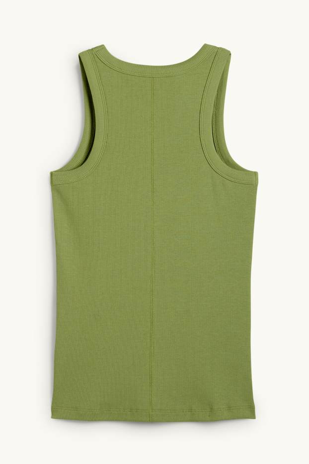 Donna - Top basic - a coste - verde chiaro