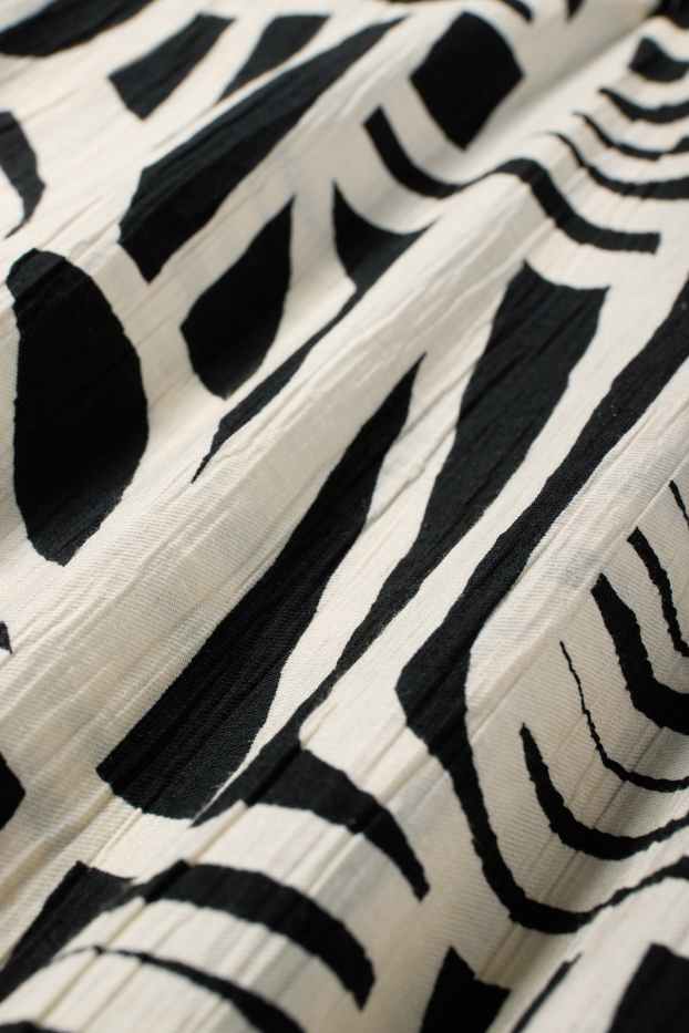 Dames - Fit & flare-jurk - met patroon - zwart / beige