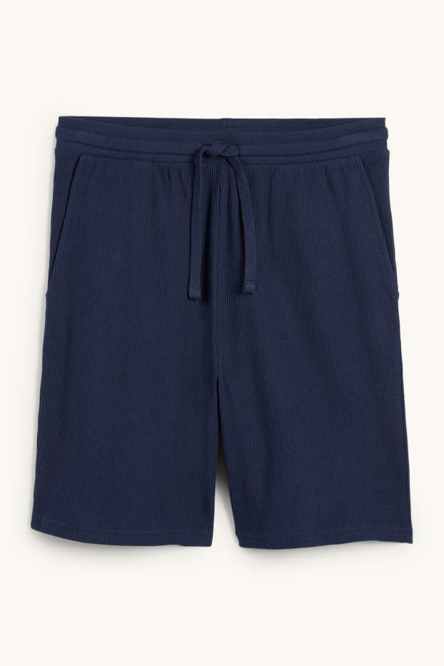 Heren - Pyjamashorts - donkerblauw