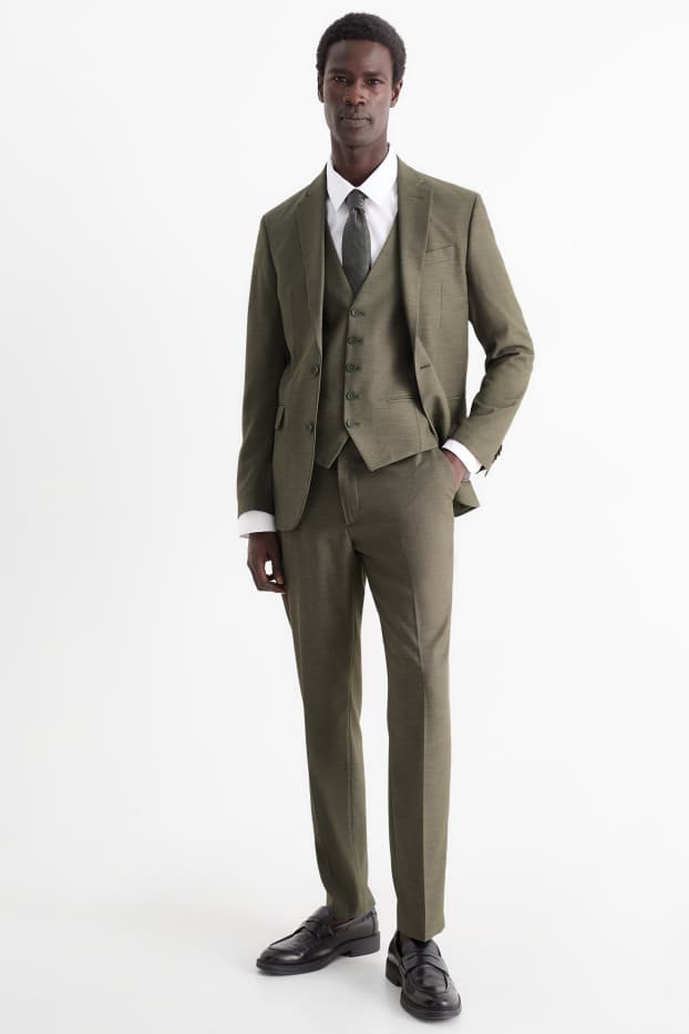 Men - Suit with tie - slim fit - 4 piece - green