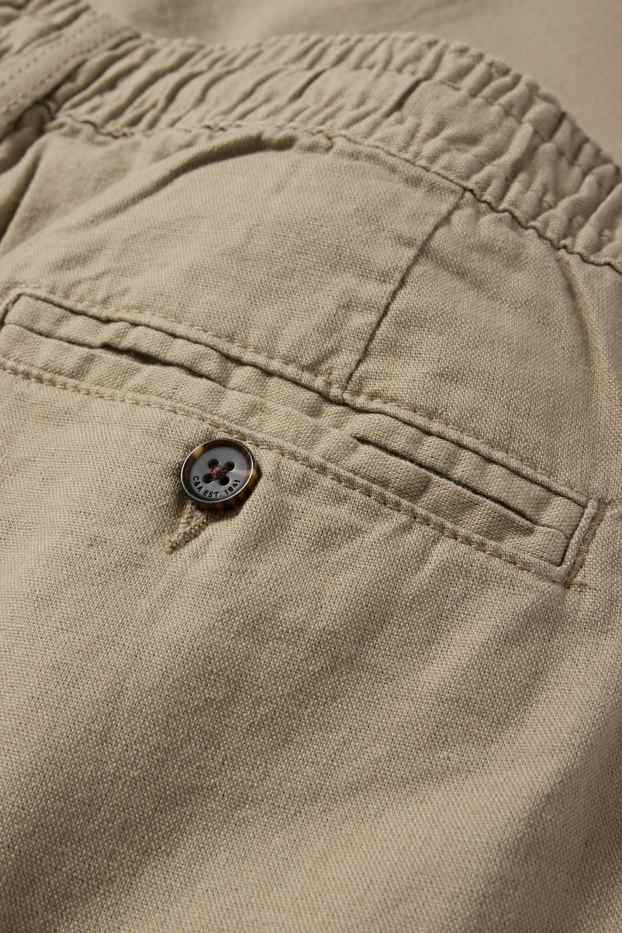 Hommes - Chino avec teneur en lin - tapered fit - beige