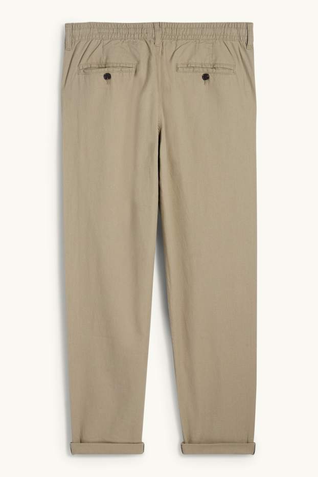 Hommes - Chino avec teneur en lin - tapered fit - beige
