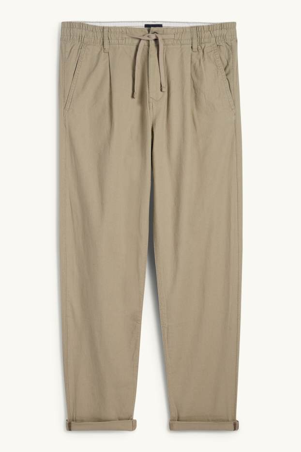 Hommes - Chino avec teneur en lin - tapered fit - beige