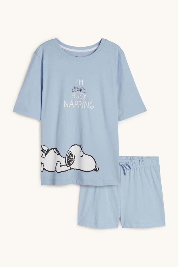 Mujer - Pijama corto - Snoopy - azul claro