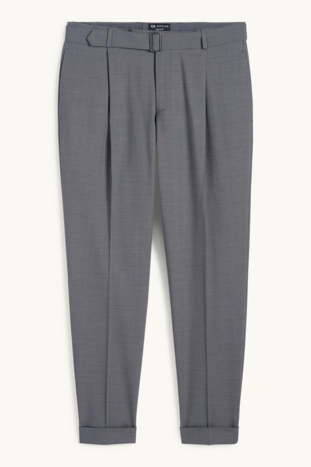 Men - Mix & match suit trousers - regular fit - 4 Way Stretch - new wool blend - gray