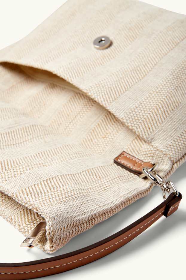 Femmes - Sac à bandoulière doté d’une bandoulière amovible - à rayures - beige clair