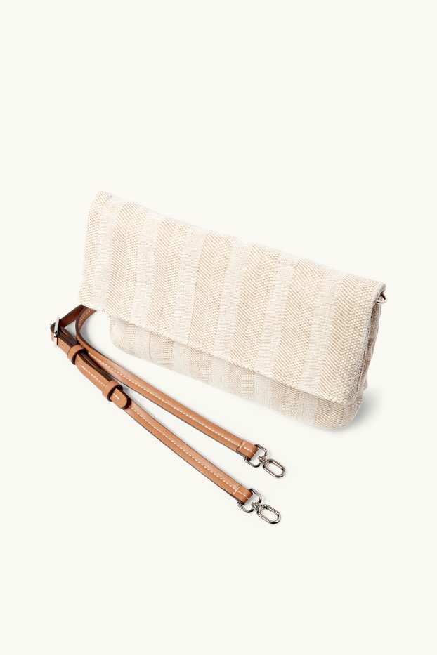 Femmes - Sac à bandoulière doté d’une bandoulière amovible - à rayures - beige clair