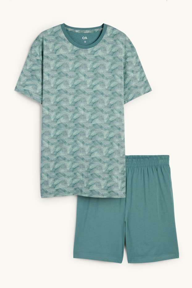 Herren - Shorty-Pyjama - türkis