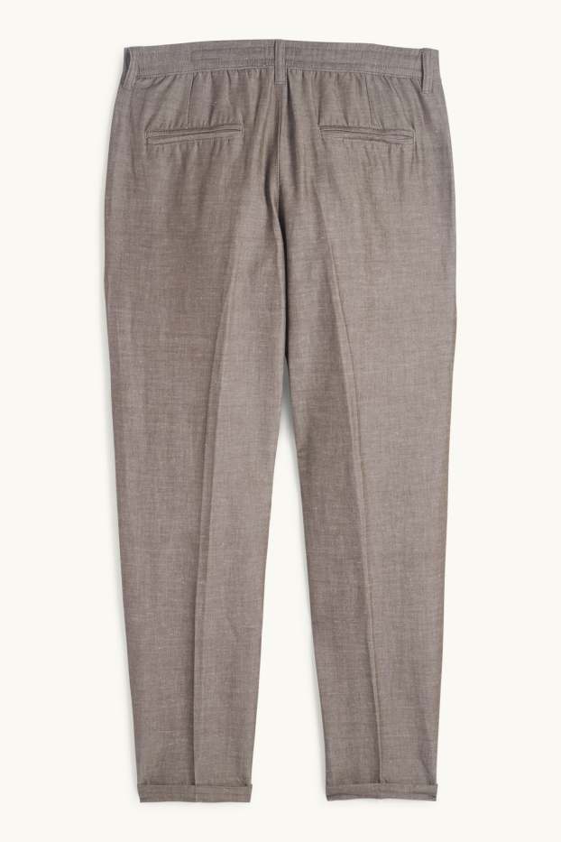 Hommes - Chino - tapered fit - marron clair