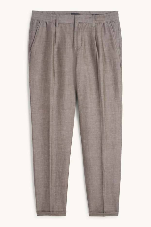 Hommes - Chino - tapered fit - marron clair