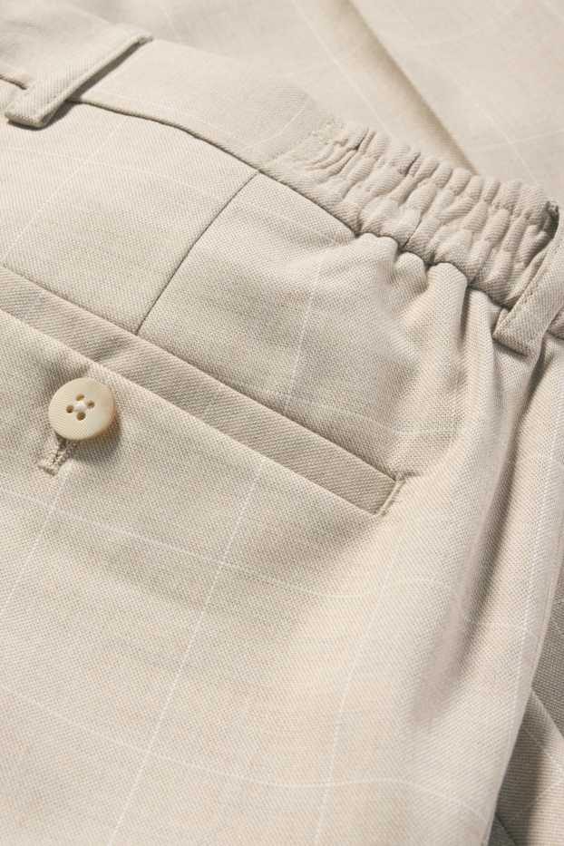 Men - Mix & match trousers - slim fit - stretch - check - beige