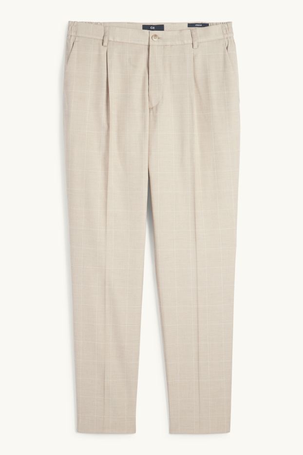 Men - Mix & match trousers - slim fit - stretch - check - beige
