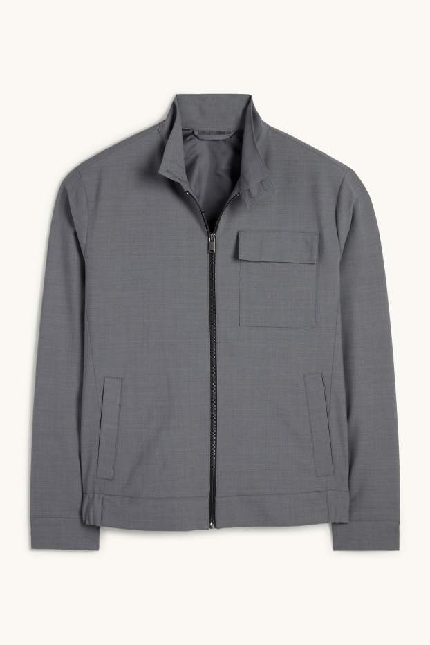 Home - Caçadora - Flex - mescla de llana verge - gris