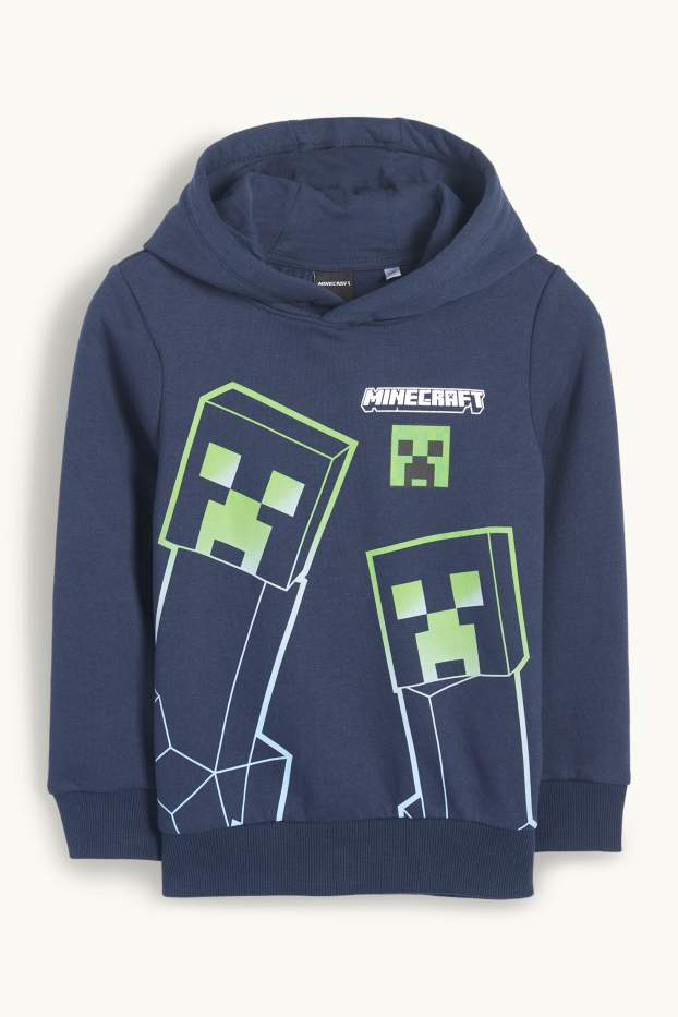 Enfants garçons - Minecraft - sweat à capuche - bleu foncé