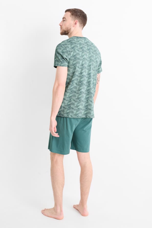 Herren - Shorty-Pyjama - türkis