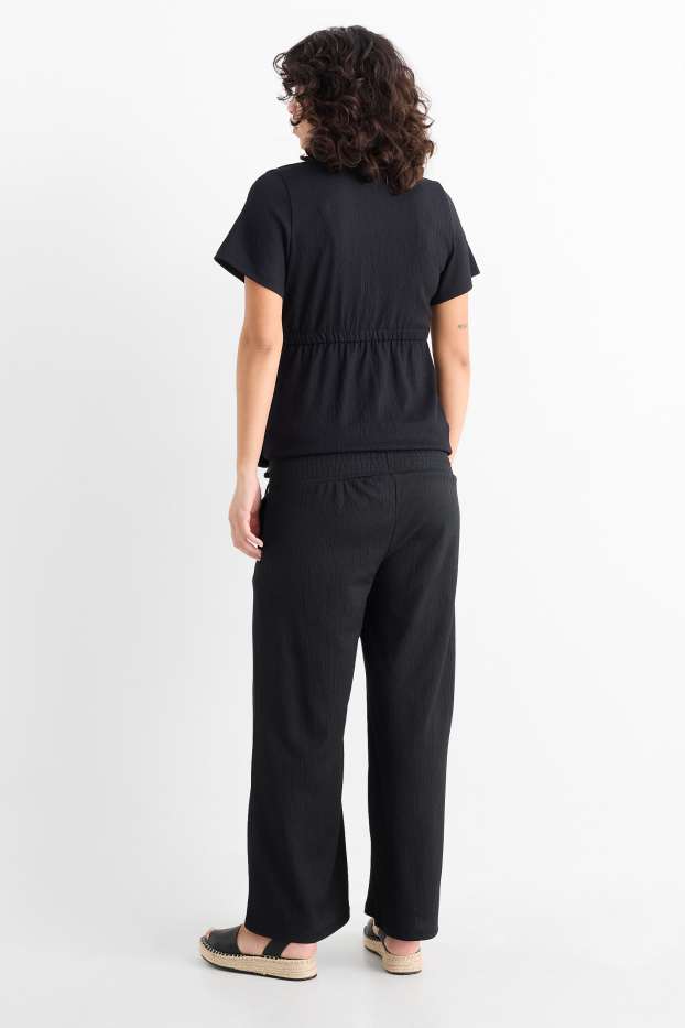 Dames - Zwangerschapsbroek - palazzo - zwart