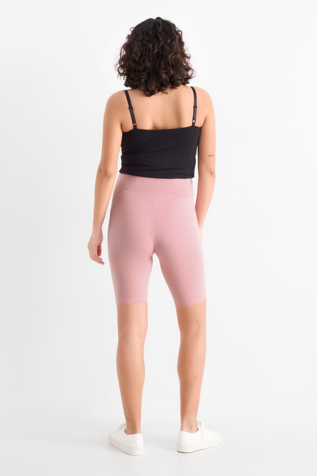 Dámské - Multipack 2 ks - těhotenské cyklistické šortky - černá/růžová