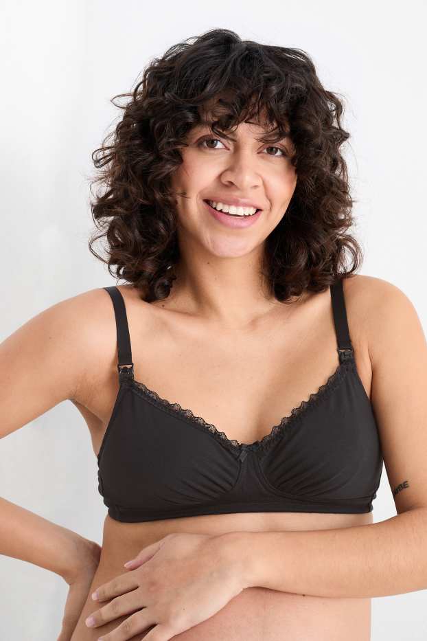 Femei - Multipack 2 buc. - sutien pentru alăptare fără armătură - negru
