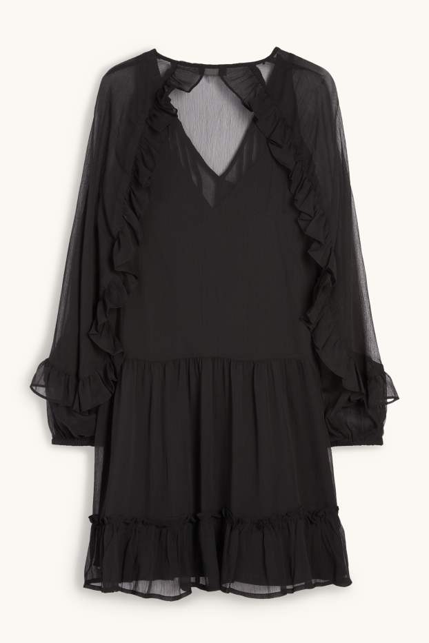 Femmes - Robe en mousseline - noir
