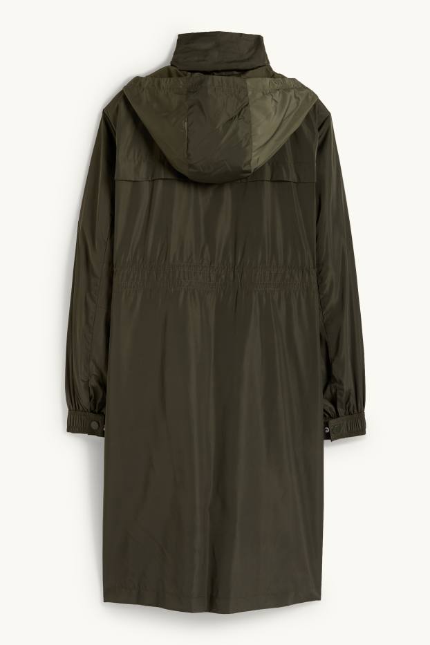 Women - Parka with hood - water-repellent - dark green