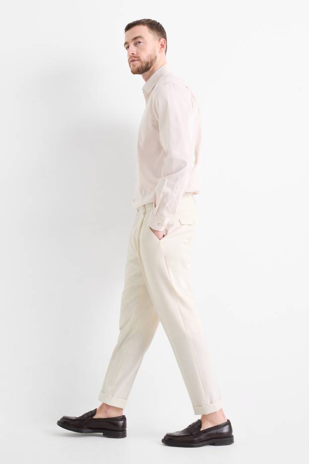 Home - Pantalons combinables - slim fit - Flex - blanc trencat