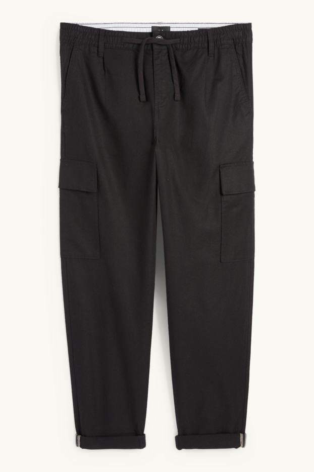 Uomo - Pantaloni cargo - tapered fit - nero