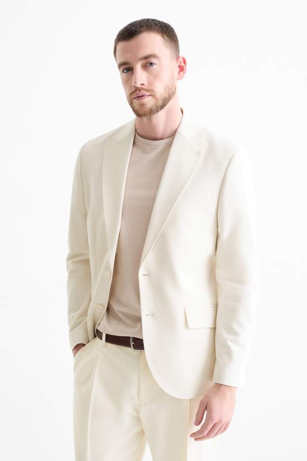 Hommes - Veste de costume - slim fit - Flex - blanc crème