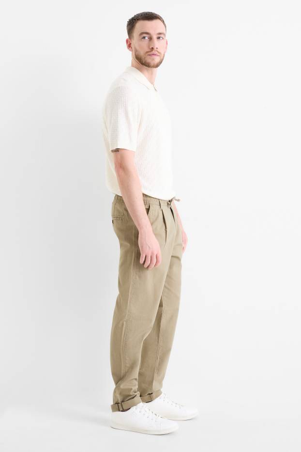 Hommes - Chino avec teneur en lin - tapered fit - beige